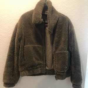 Urban Outfitters Cropped Teddy Jacket